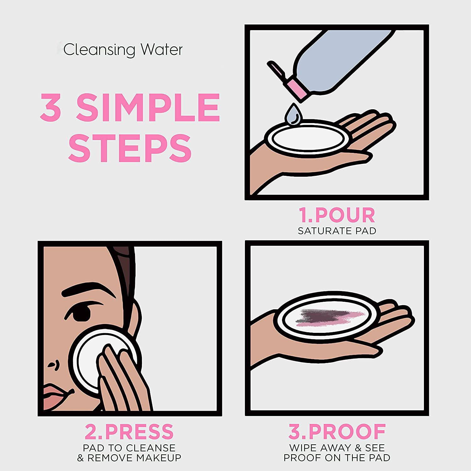 Private Label Rosy Vc Makeup Remover Water With Pump Head Natural Mild Sensitive Skin Mineral Infused Micellar Water Face