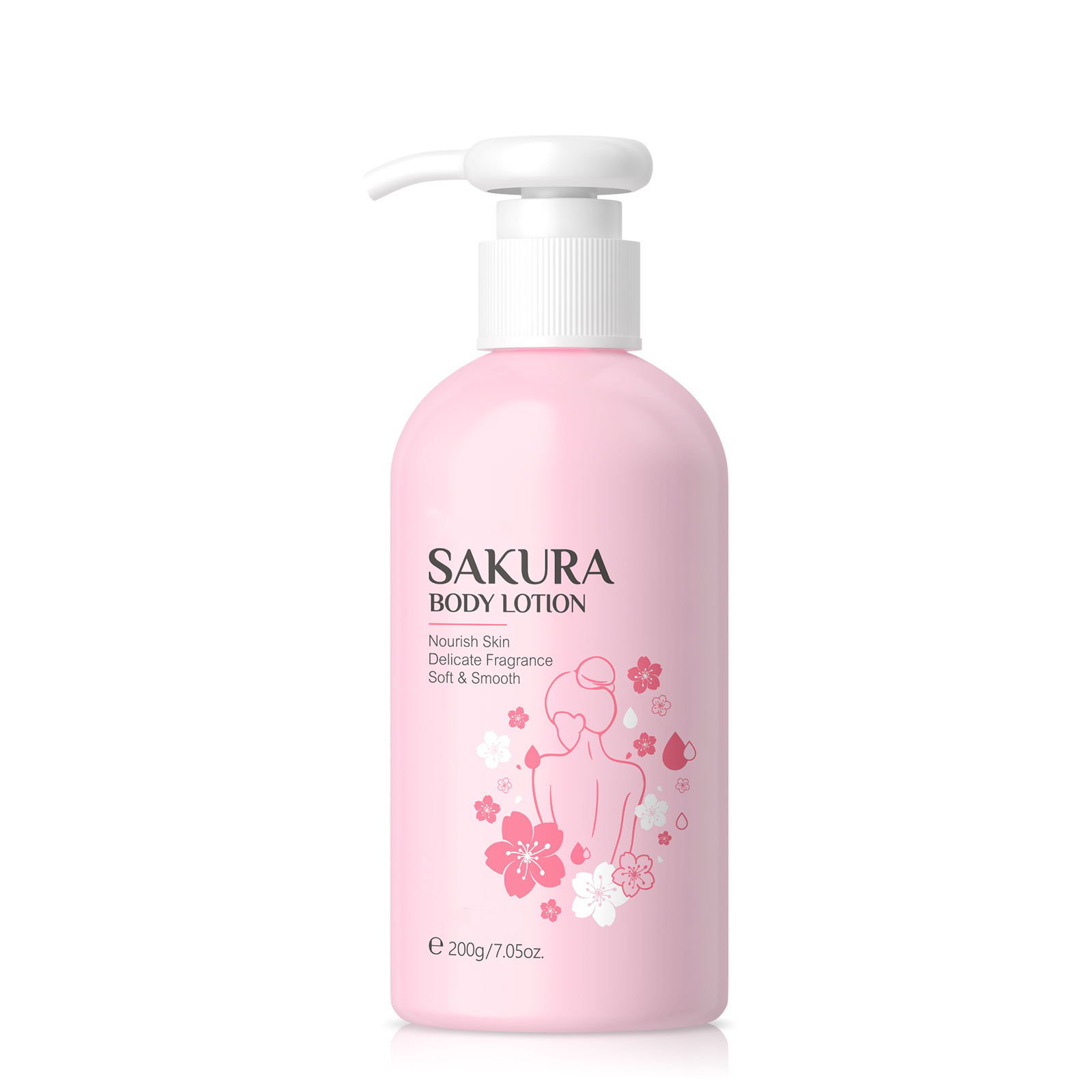 Oem Sakura Body Lotion With Long-lasting Fragrance Non-sticky Herbal Lightening Lotion For Moisturizing And Whitening Skin Care