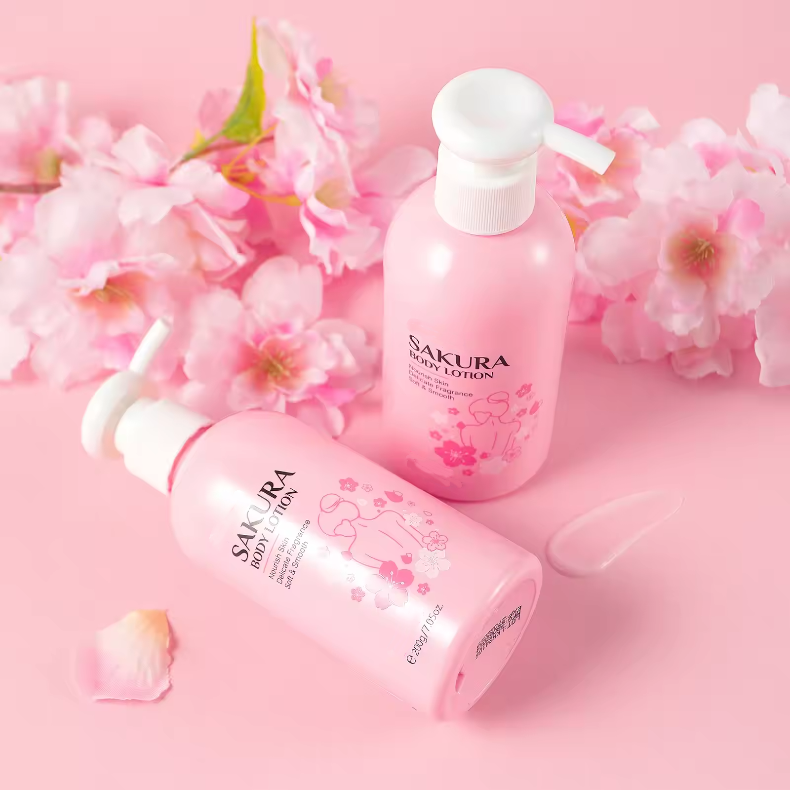 Oem Sakura Body Lotion With Long-lasting Fragrance Non-sticky Herbal Lightening Lotion For Moisturizing And Whitening Skin Care