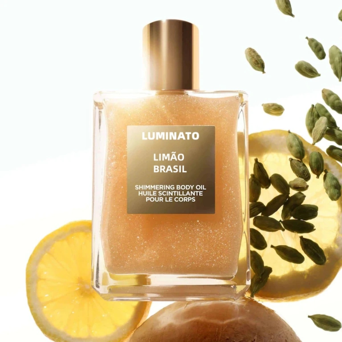 Custom Private Label Brown Shiny Glow Collection Nourishing Brightening Deep Moisturizing Body Shimmer Oil Body Tanning Oil