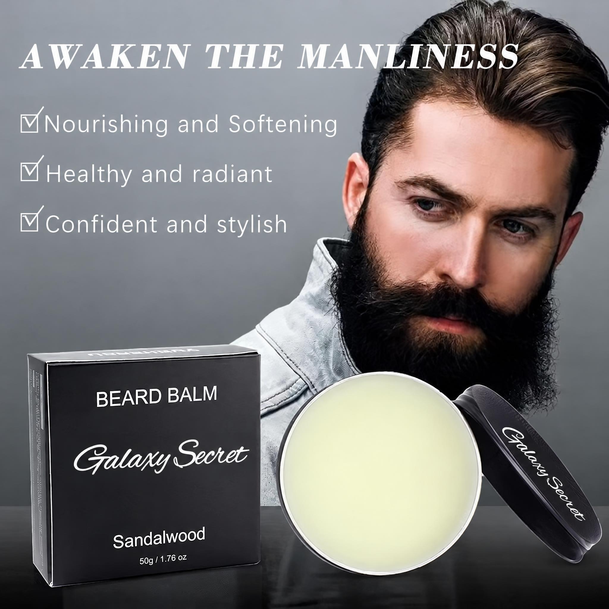 Private Label Organic Beard Oil And Balm And Hair Wax Set Sandalwood Alcohol Free Moisturizing Adult Grooming 30ml 50g