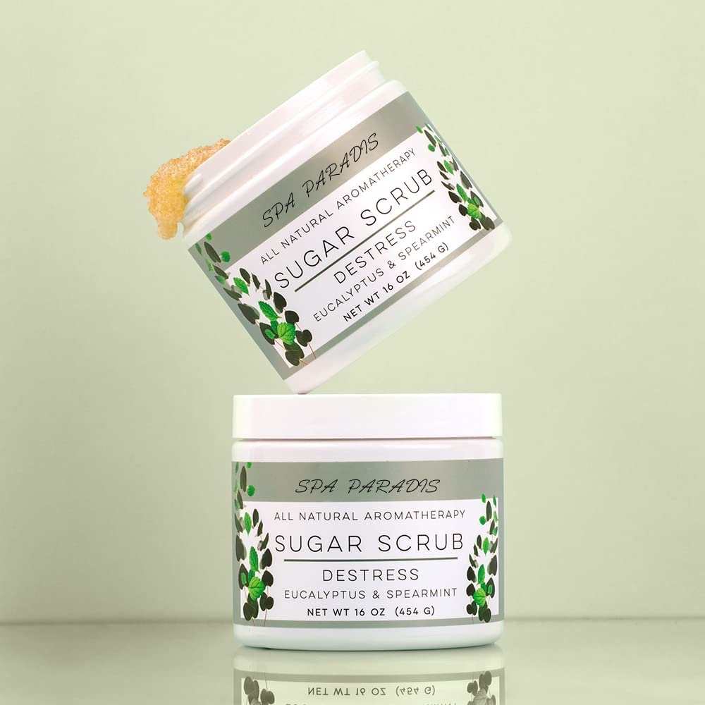 Oem Natural Aromatherapy Shea Butter Sugar Hydrating Exfoliating Whitening Cream Destress-eucalyptus Spearmint Essential Oils
