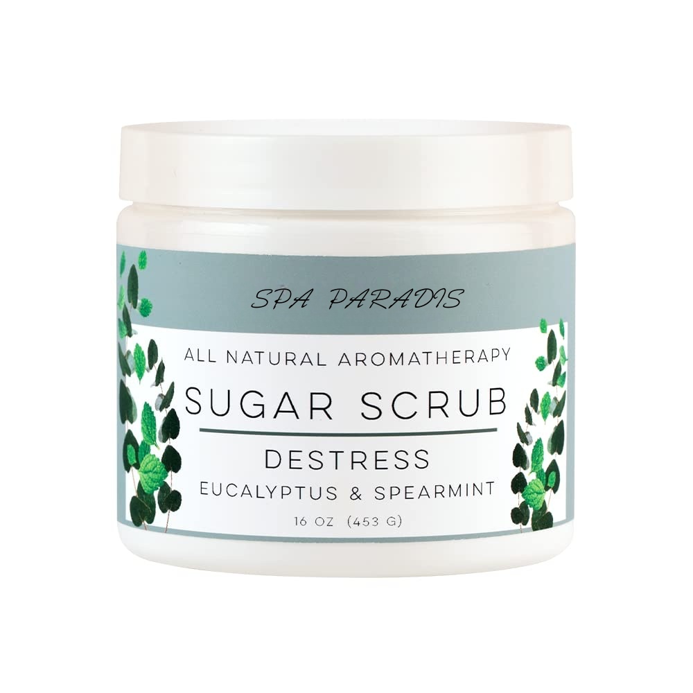 Oem Natural Aromatherapy Shea Butter Sugar Hydrating Exfoliating Whitening Cream Destress-eucalyptus Spearmint Essential Oils