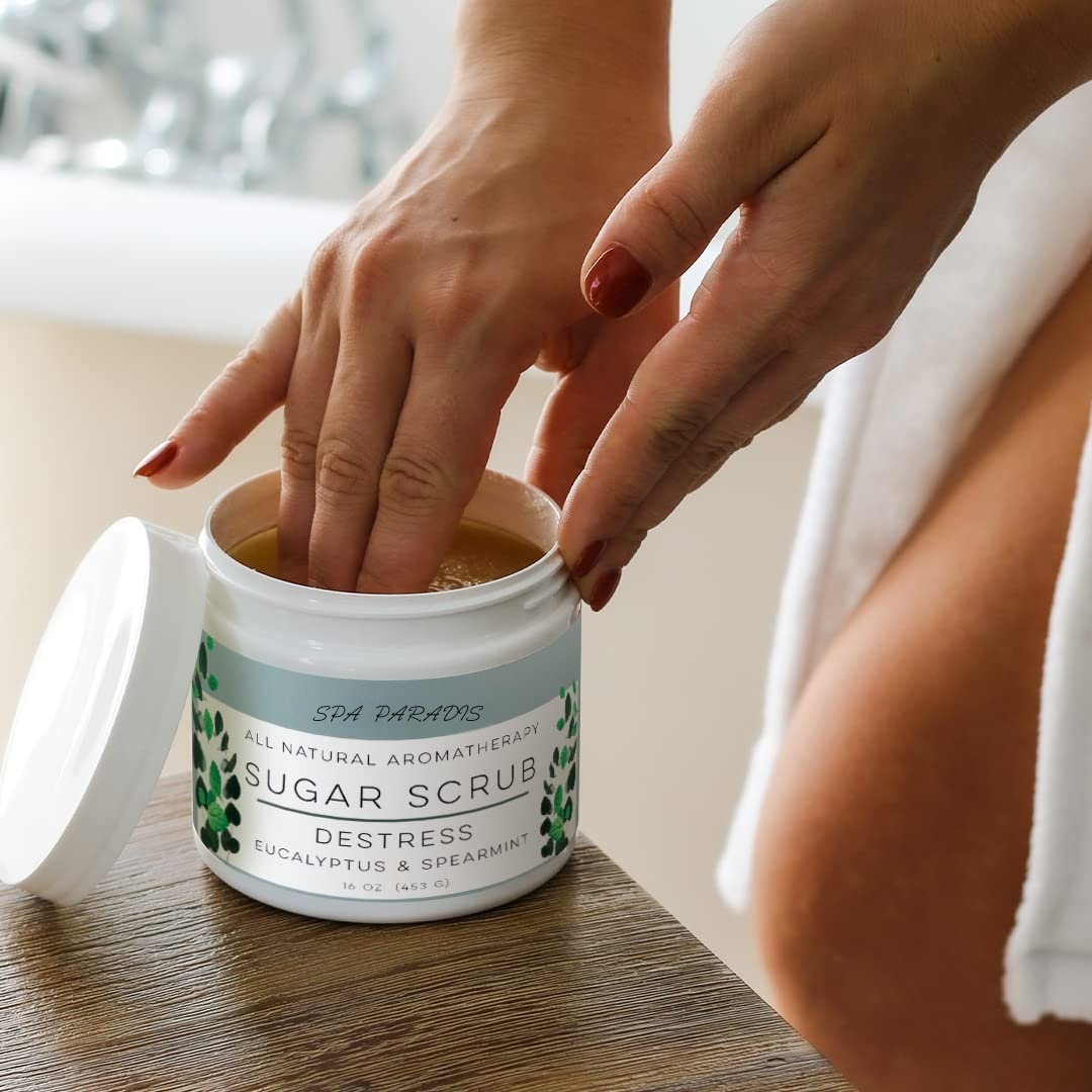 Oem Natural Aromatherapy Shea Butter Sugar Hydrating Exfoliating Whitening Cream Destress-eucalyptus Spearmint Essential Oils