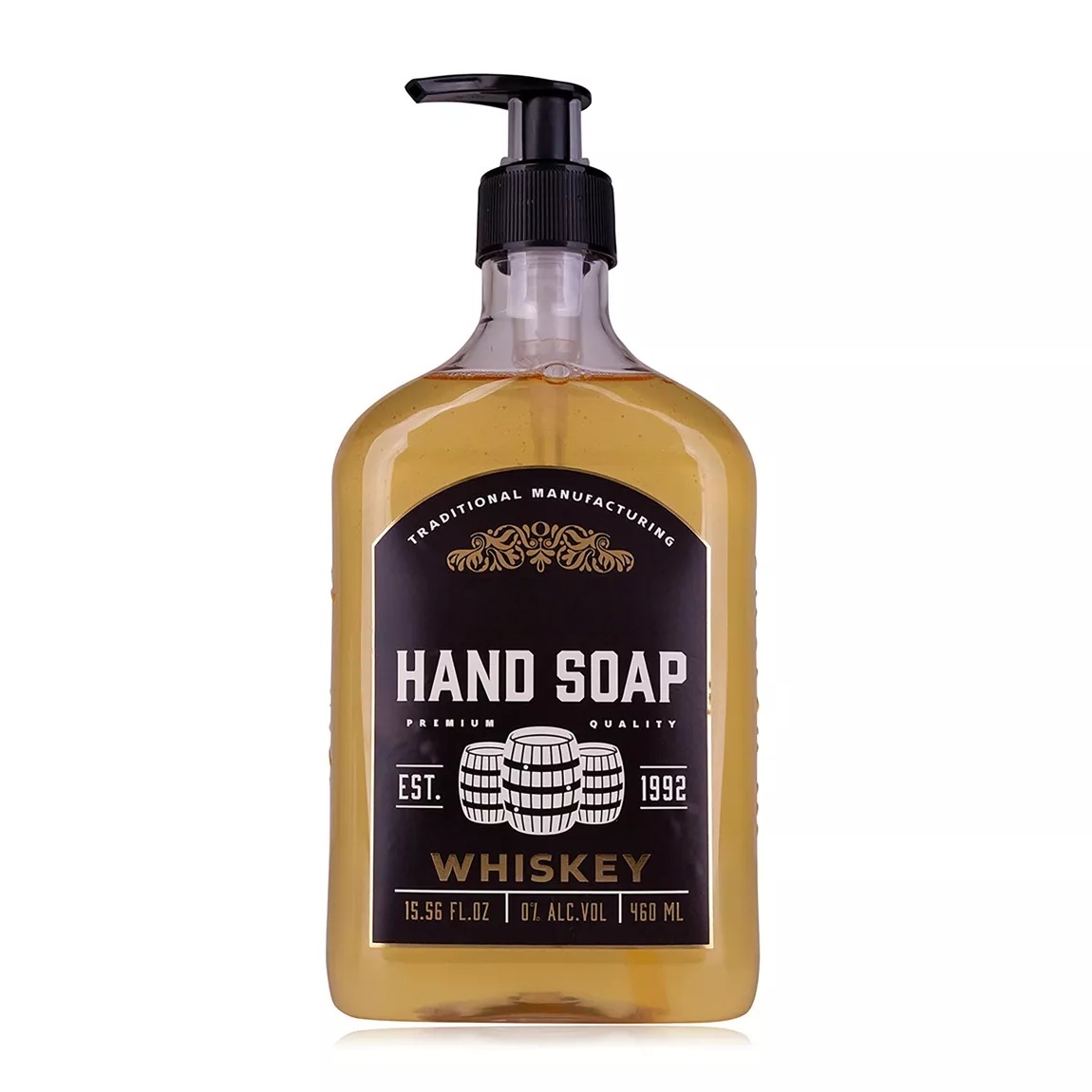 Oem Wholesale Hand Soap Body Wash Moisturizing Special Blending Whiskey Bottle 460ml Pump Dispenser Whiskey Fragrance Liquid