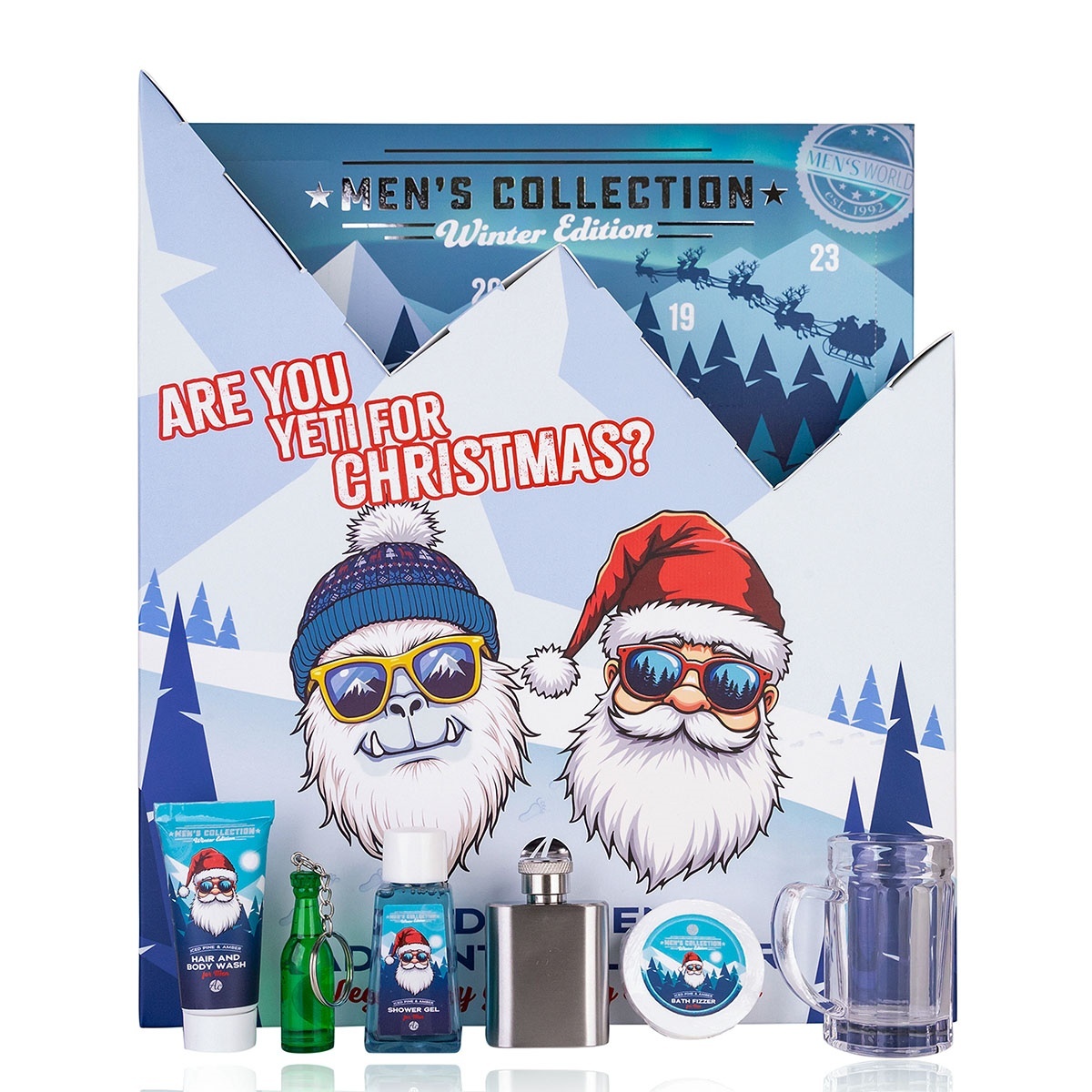 Oem Wholesale Happy Holidays Advent Calendar For Men With 24 Hand Cream Bath & Body Care Gifts Best Gift For Men