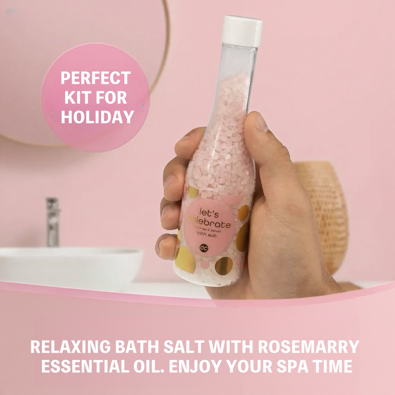 Oem Wholesale Let's Celebrate Women's Gift Set In Plastic Champagne Bottle - Bath & Shower Set With Tea Rose & Velvet Scent