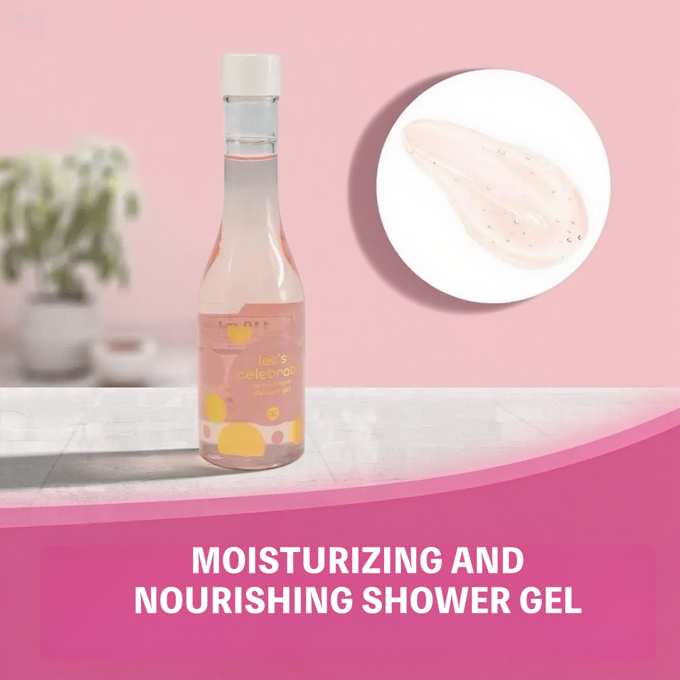 Oem Wholesale Let's Celebrate Women's Gift Set In Plastic Champagne Bottle - Bath & Shower Set With Tea Rose & Velvet Scent