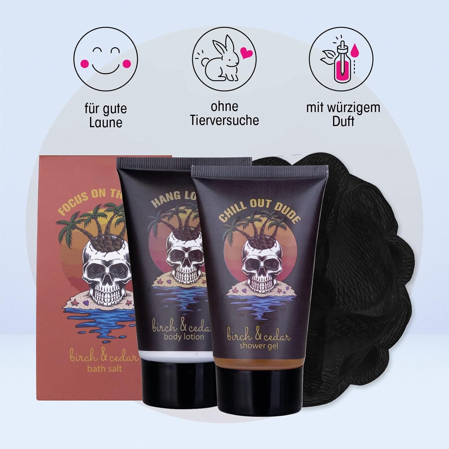 Oem Wholesale Good Vibes Only Herbal Aloe Vera Bath Shower Set 5-piece Moisturizing Gift For Men Birthday Christmas