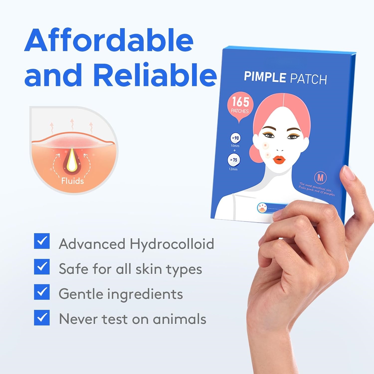 Oem Wholesale Strong Adsorption Acne Pimple Patch (165 Count) Salicylic Acid & Tea Tree Oil For Zits