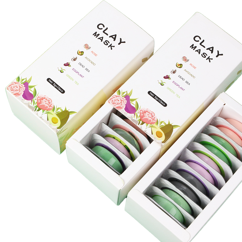 Organic Clay Mask Kit For Acne Skin Private Label Turmeric Green Tea Pink Rose Face Mud Clay Mask Vegan Hyaluronic Acid Travel