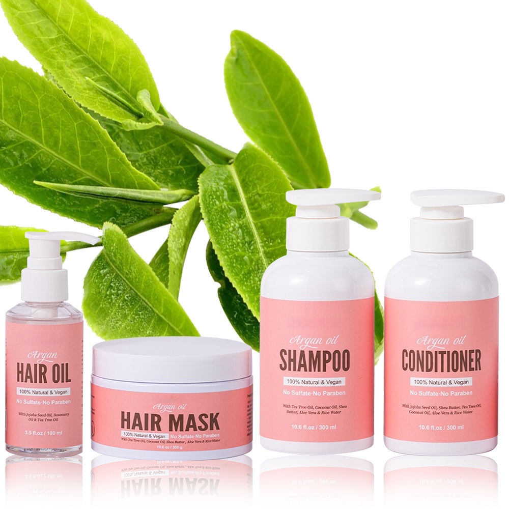 Private Label Keratin Argan Oil Rosemary Collagen Vitamin B5 Anti-loss Biotin Shampoo Conditioner Sulfate-free Hair Regrowth Gel