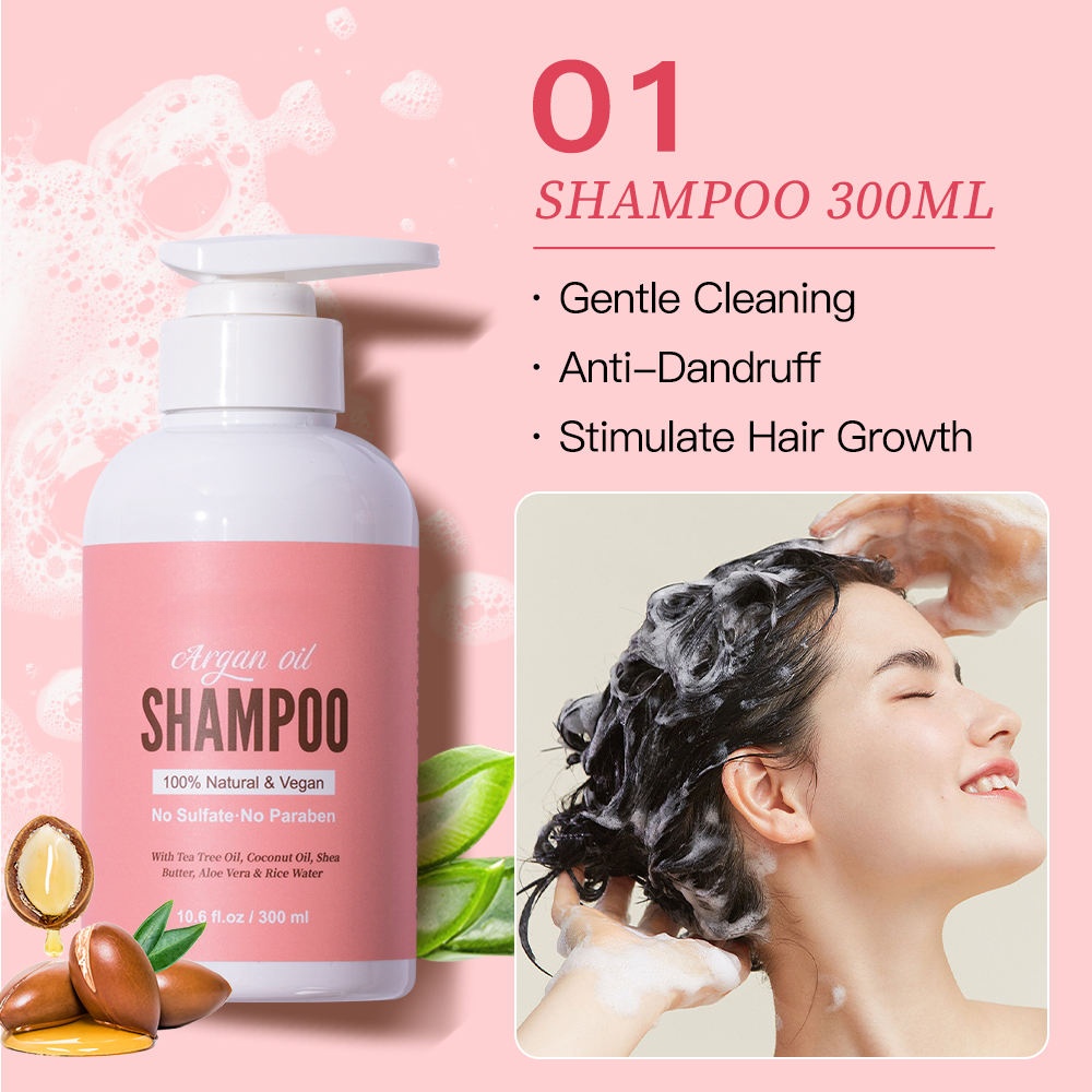 Private Label Keratin Argan Oil Rosemary Collagen Vitamin B5 Anti-loss Biotin Shampoo Conditioner Sulfate-free Hair Regrowth Gel