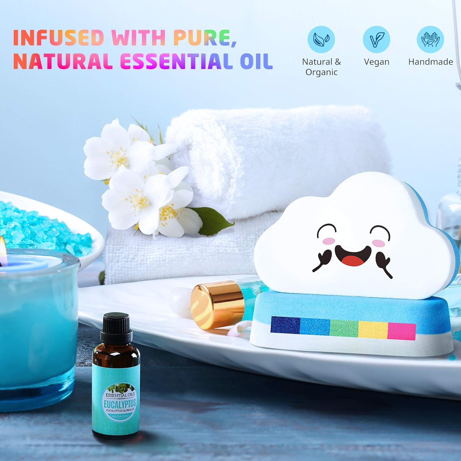 Wholesale Custom Organic Vegan Cruelty Free Cut Style Silk Screen Printed Relax Best Natural Bubble Luxury Private Fizzy Bath