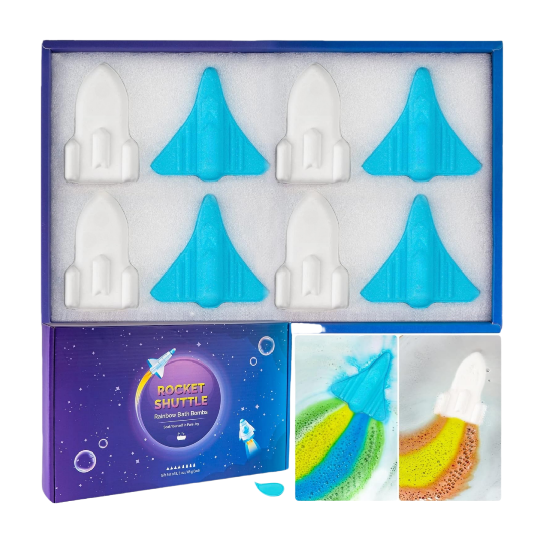 Wholesale Space Rocket Bath Bombs For Kids Boys 4 Xl Natural & Organic With Custom Scent & Cruelty Free Vegan Surprise Color