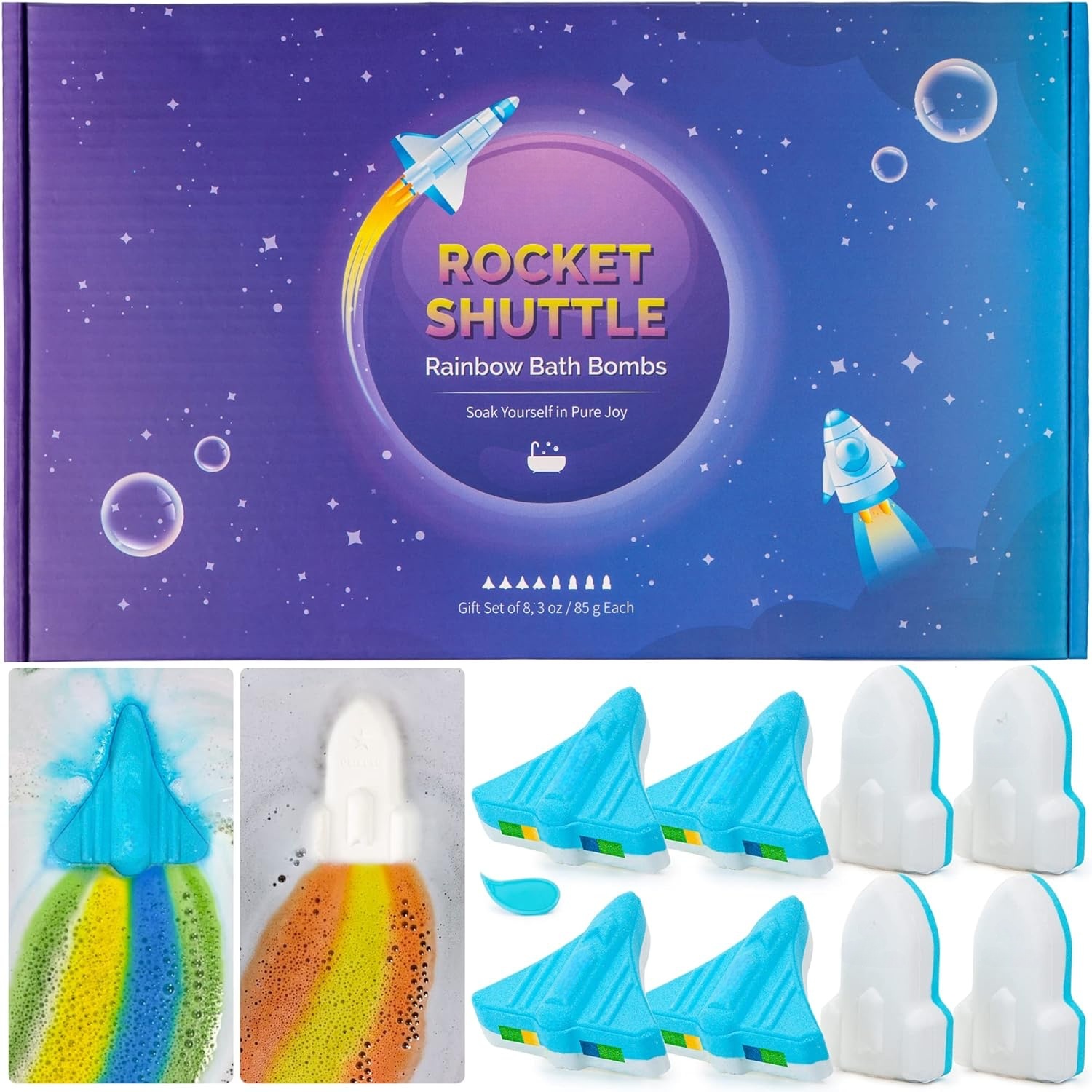 Wholesale Space Rocket Bath Bombs For Kids Boys 4 Xl Natural & Organic With Custom Scent & Cruelty Free Vegan Surprise Color