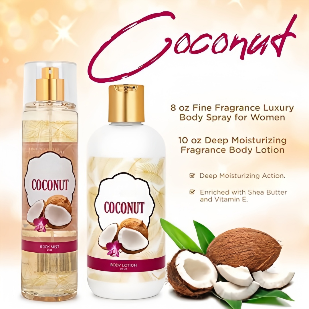 Oem Private Label Home Spa Gift 10oz Deep Moisturizing Fragrance Body Lotion & 8 Oz. Fine Fragrance Body Mist Set Luxury Self