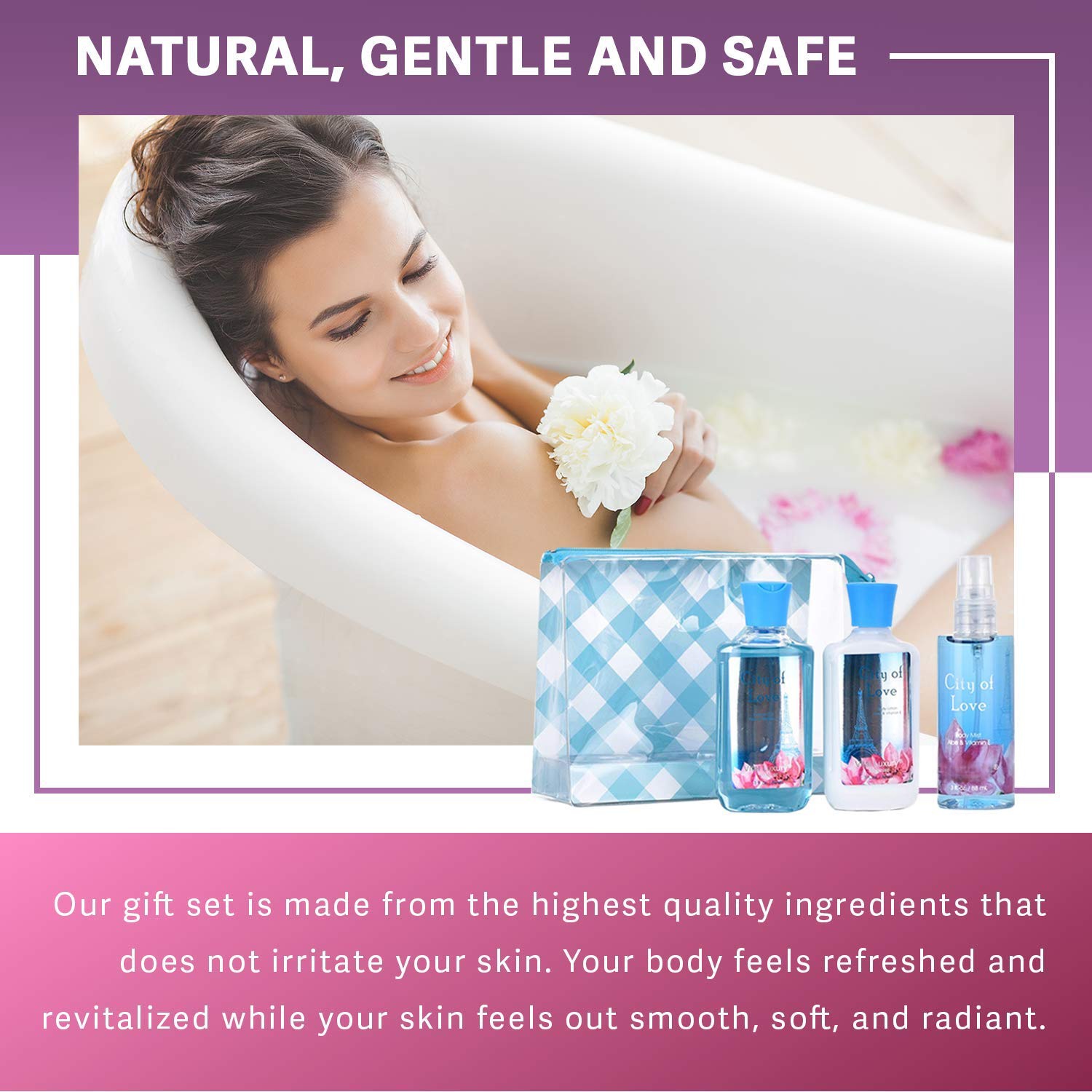 Oem Bath & Body Care Travel Set,Home Spa Set With Body Lotion,Shower Gel And Fragrance Mist,Personal Body Care Travel Set