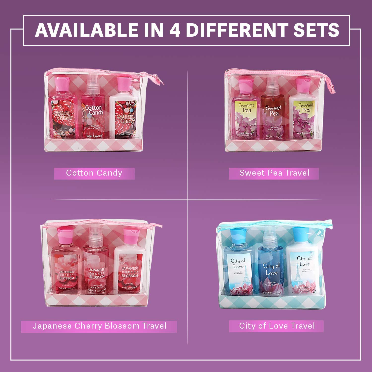 Oem Bath & Body Care Travel Set,Home Spa Set With Body Lotion,Shower Gel And Fragrance Mist,Personal Body Care Travel Set