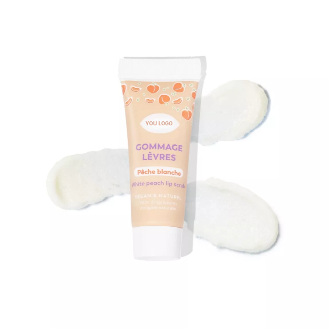 Oem Private Label Organic Lip Scrubs Exfoliator Moisturizer Lightening Brightening Treatment For Chapped Dry Flaky Lips (peach)