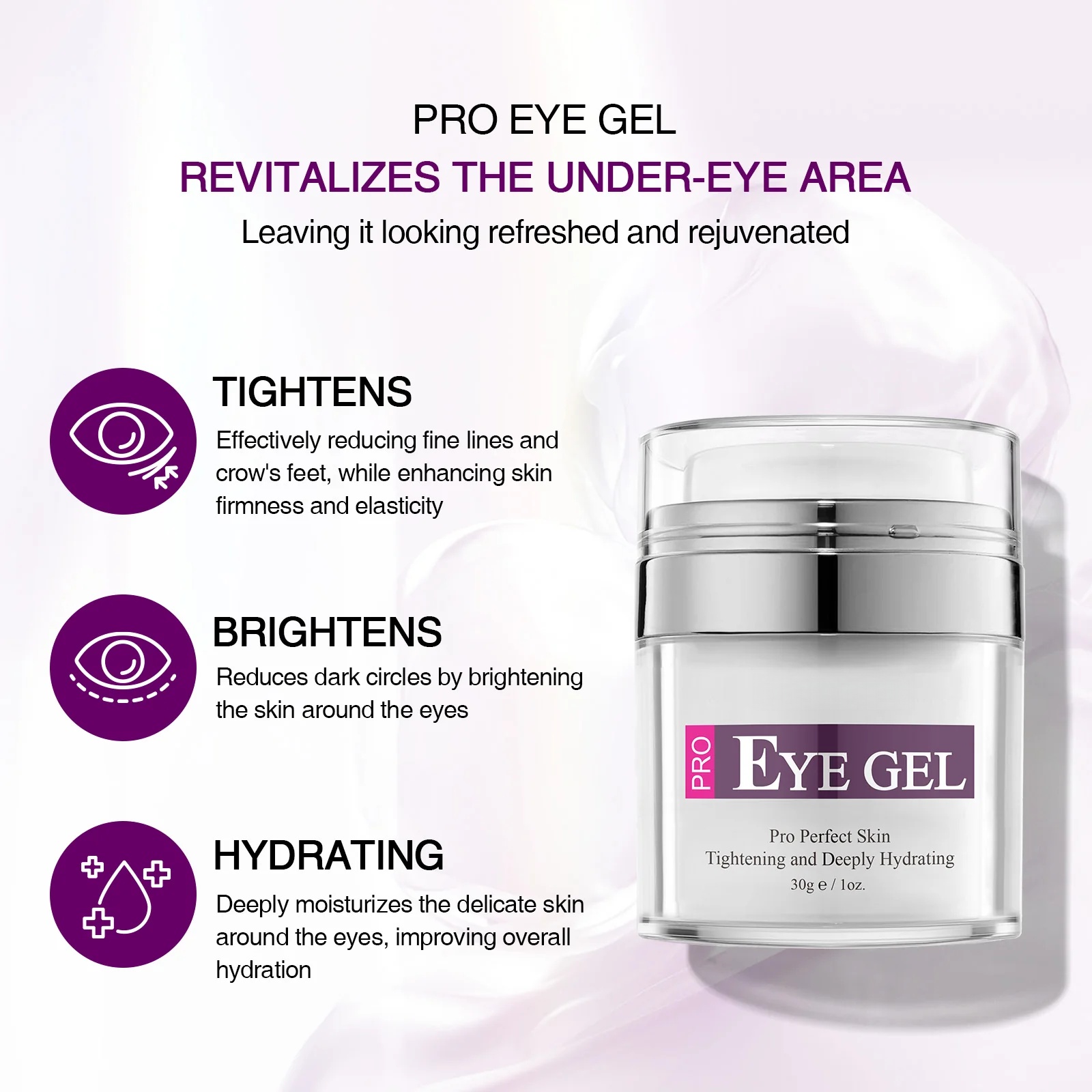 Oem Pro Eye Gel Cures Dark Circles Puffiness Crows Feet Anti-ageing Matrixyl 3000 Hyaluronic Acid Herbal All Skin Types