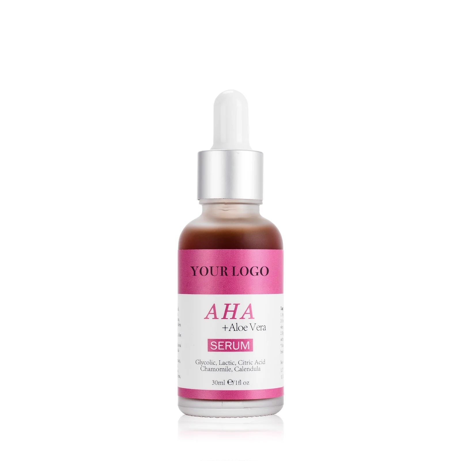 Oem Private Label Aha Serum Anti-aging Exfoliating Smoothing Enriched With Aloe Vera Calendula & Chamomile For Face