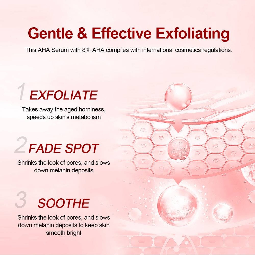 Oem Private Label Aha Serum Anti-aging Exfoliating Smoothing Enriched With Aloe Vera Calendula & Chamomile For Face