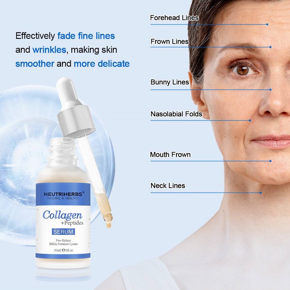 Oem Vegan Collagen Peptide Serum For Anti-aging Facial Treatment Fragrance-free Hyaluronic Acid Formula For Sensitive Skin 1 Oz