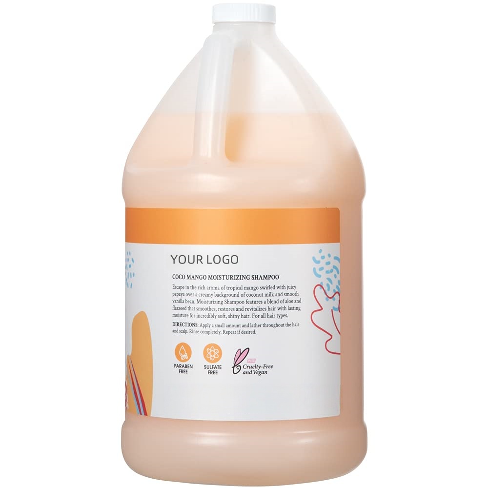 Wholesale Moisturizing Shampoo For All Hair Types,100% Vegan & Cruelty-free,1gallon (128 Fl Oz) Refill Coconut Mango Scent