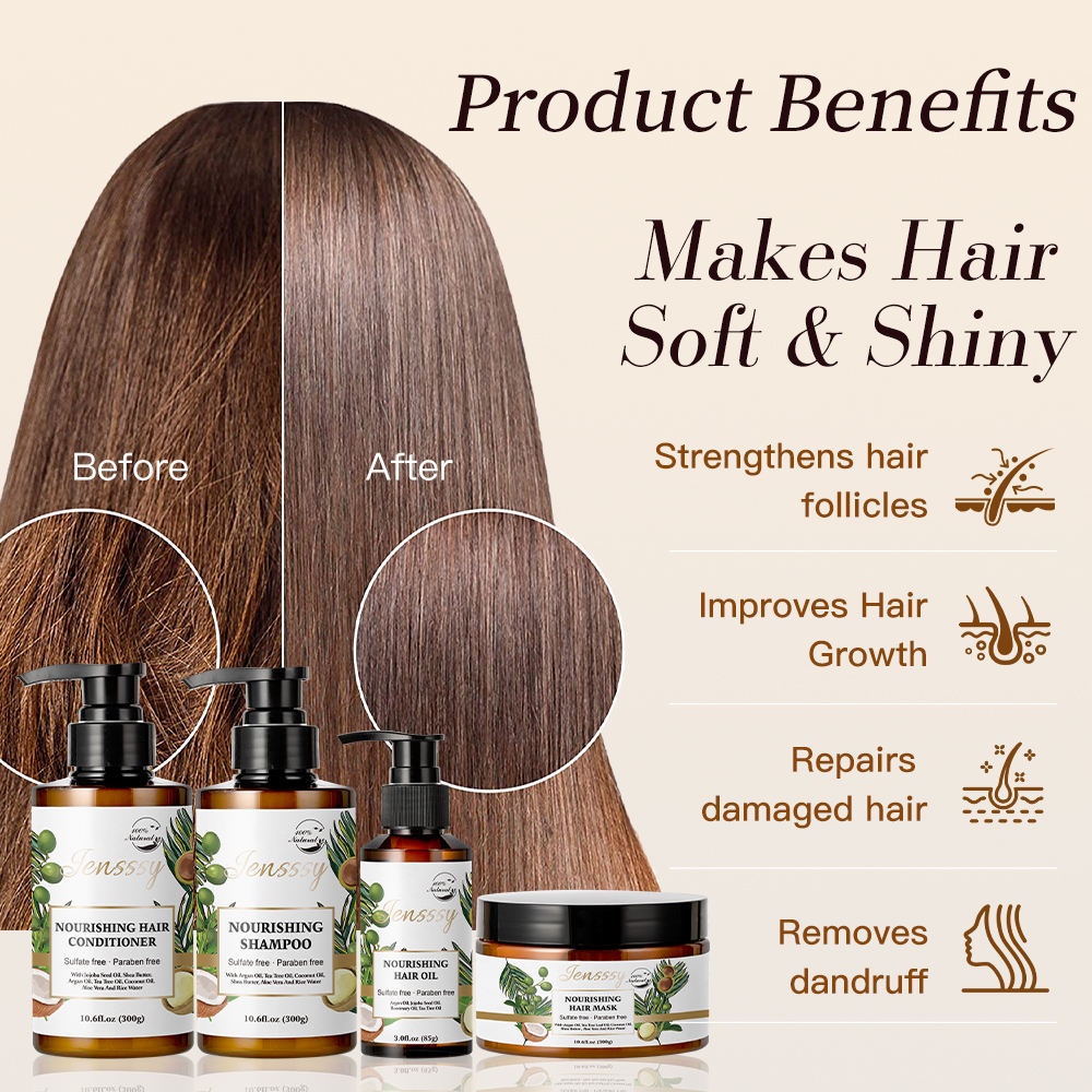 Private Label Anti-hair Loss Repairing Biotin Argan Oil Hair Growth Shampoo Moisturizing Cream Set 100% Natural Refreshing Hair