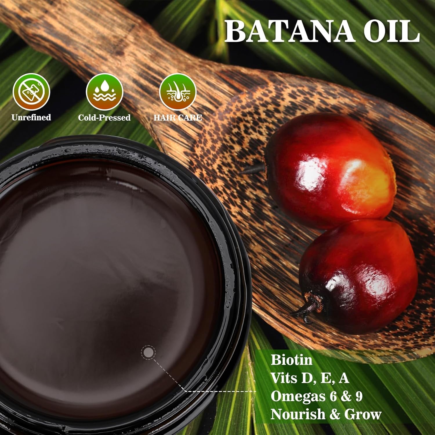Private Label 100% Pure Organic Raw Batan Oil Moisturizing And Smoothing Damaged Hair Treatment Essential For Hair Growth