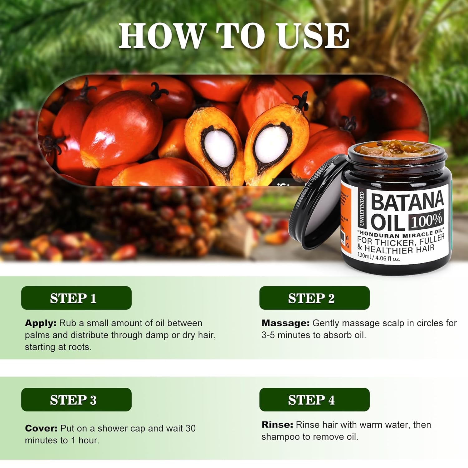 Private Label 100% Pure Organic Raw Batan Oil Moisturizing And Smoothing Damaged Hair Treatment Essential For Hair Growth