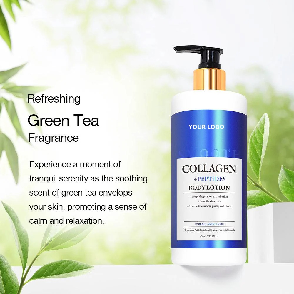 Oem Private Label Refreshing Green Tea Body Lotion Hyaluronic Acid Long Lasting Scent Infused Collagen For Firming Tightening