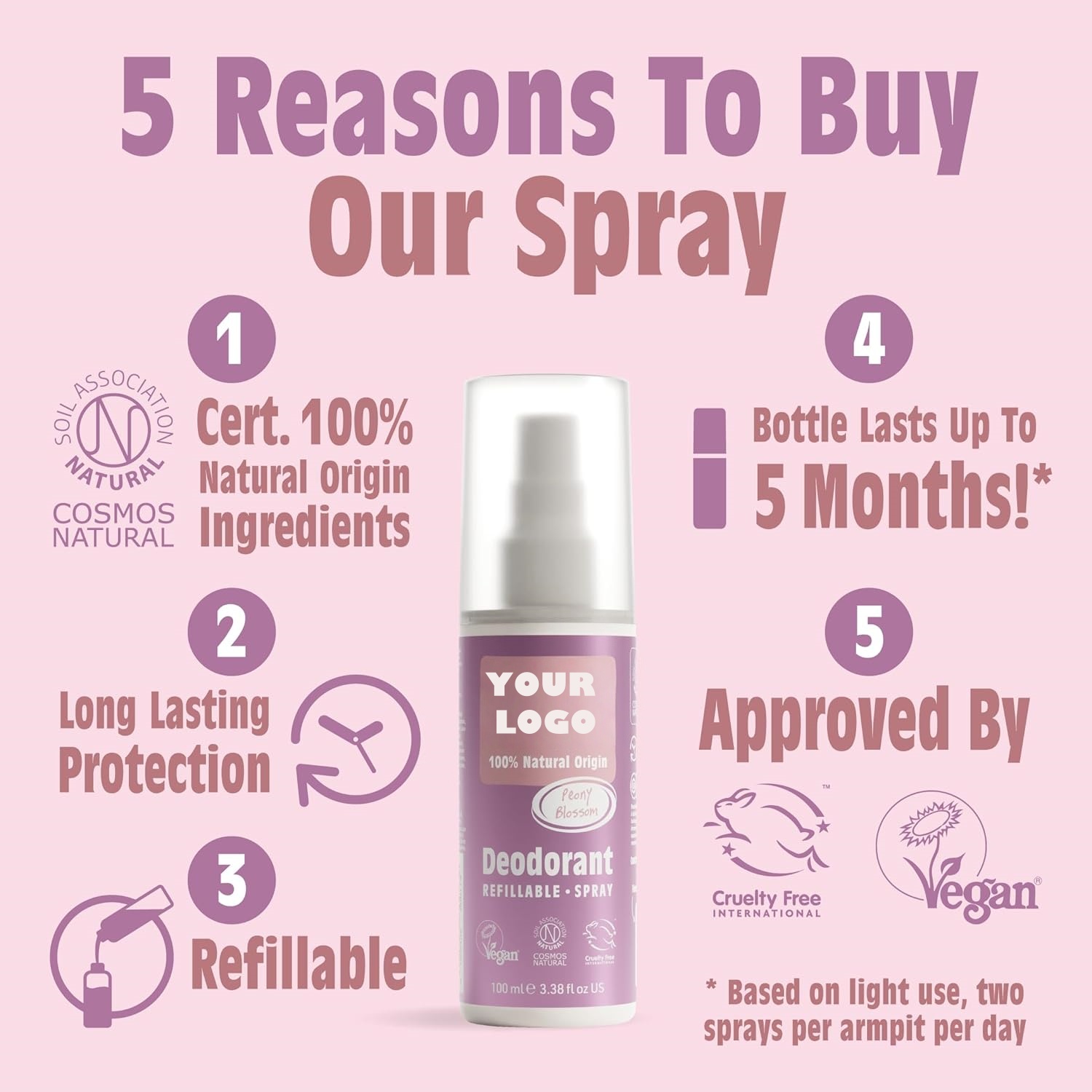 Oem Custom Herbal Deodorant Body Spray For All Skin Types Long Lasting Freshness For Adolescents And Adults-peony Blossom