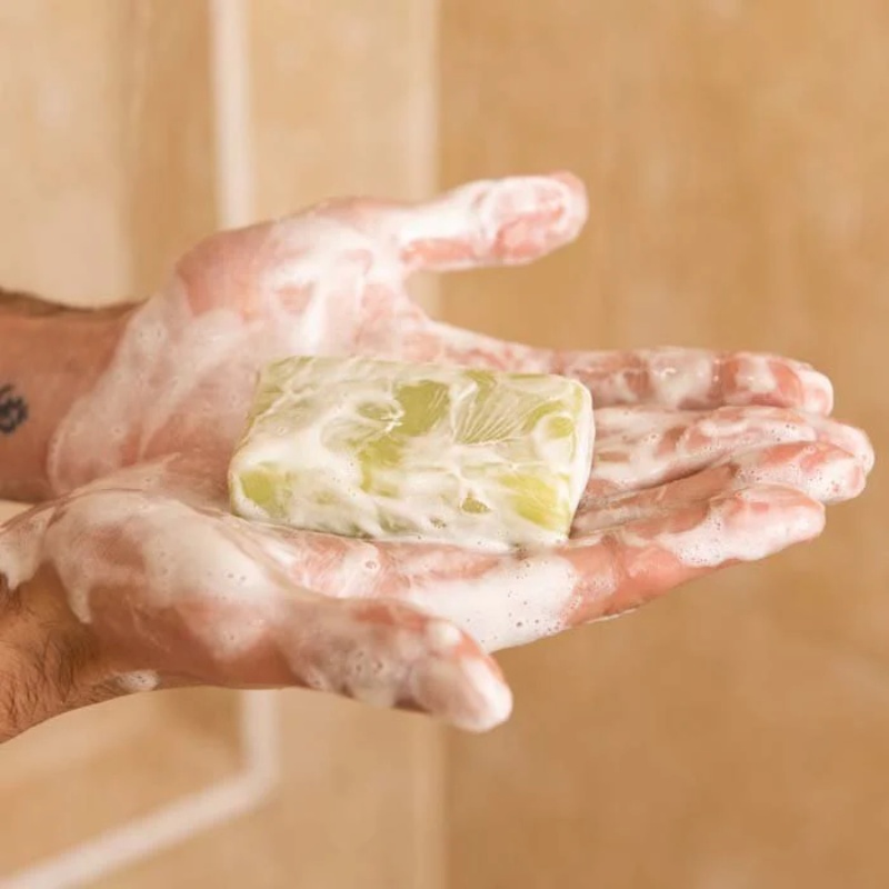 Natural Lime & Sandalwood Solid Shower Gel | Plastic,Cruelty And Paraben Free | Vegan | Moisturising Body Soap For The Shower