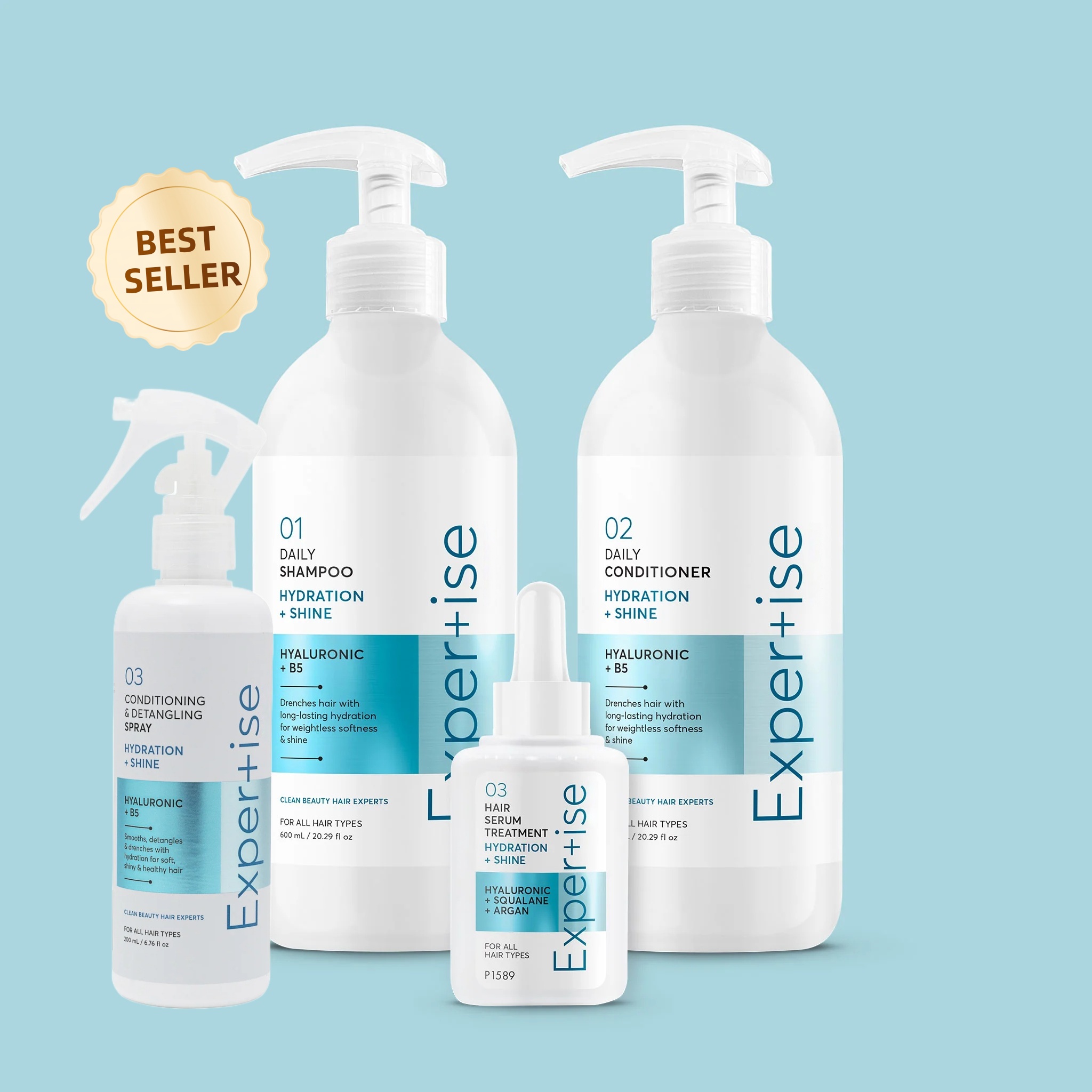 Oem Hydration + Shine Moisturizing Hair Shampoo Conditioner Scalp Serum Cream Cleanses & Drenches Scalp Hair Ha B5 Concentration