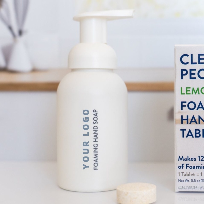 Oem White Glass Bottle 12 Liquid Refill Included Start Kit Cruelty-free Vegan Herbal Foaming Hand Soap Liquid Refill