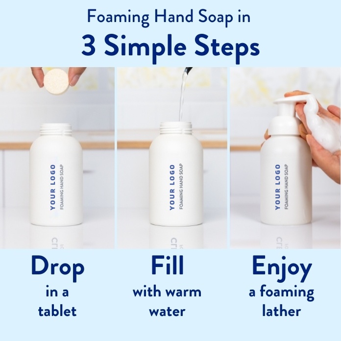 Oem White Glass Bottle 12 Liquid Refill Included Start Kit Cruelty-free Vegan Herbal Foaming Hand Soap Liquid Refill