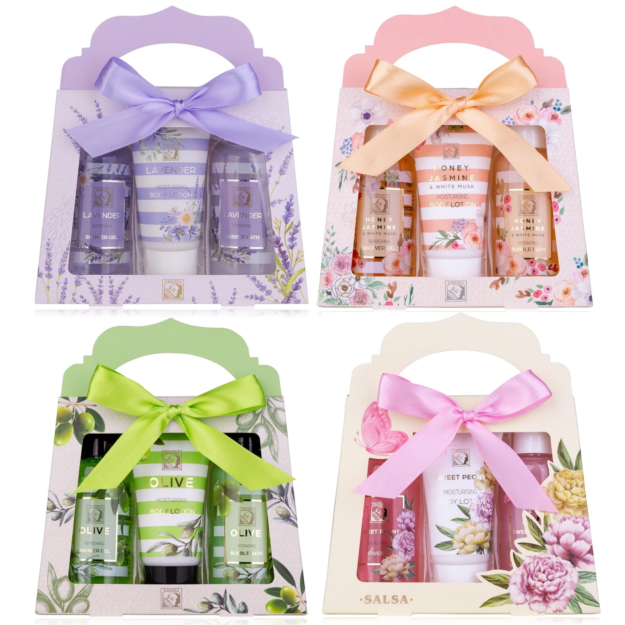 Private Label Perfect Travel Size Bath Gift Set Skin Care Gift With Shower Gel Bubble Bath Body Lotion With Four Scented Options