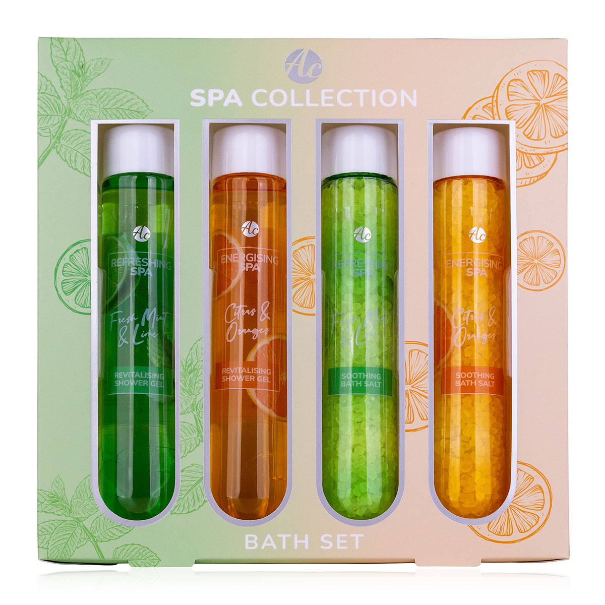 Oem Herbal Gel Fresh Mint Lime Citrus Orange Spa Gift Set Moisturizing Skin Care Soothing Relaxation Decorative Gift Box