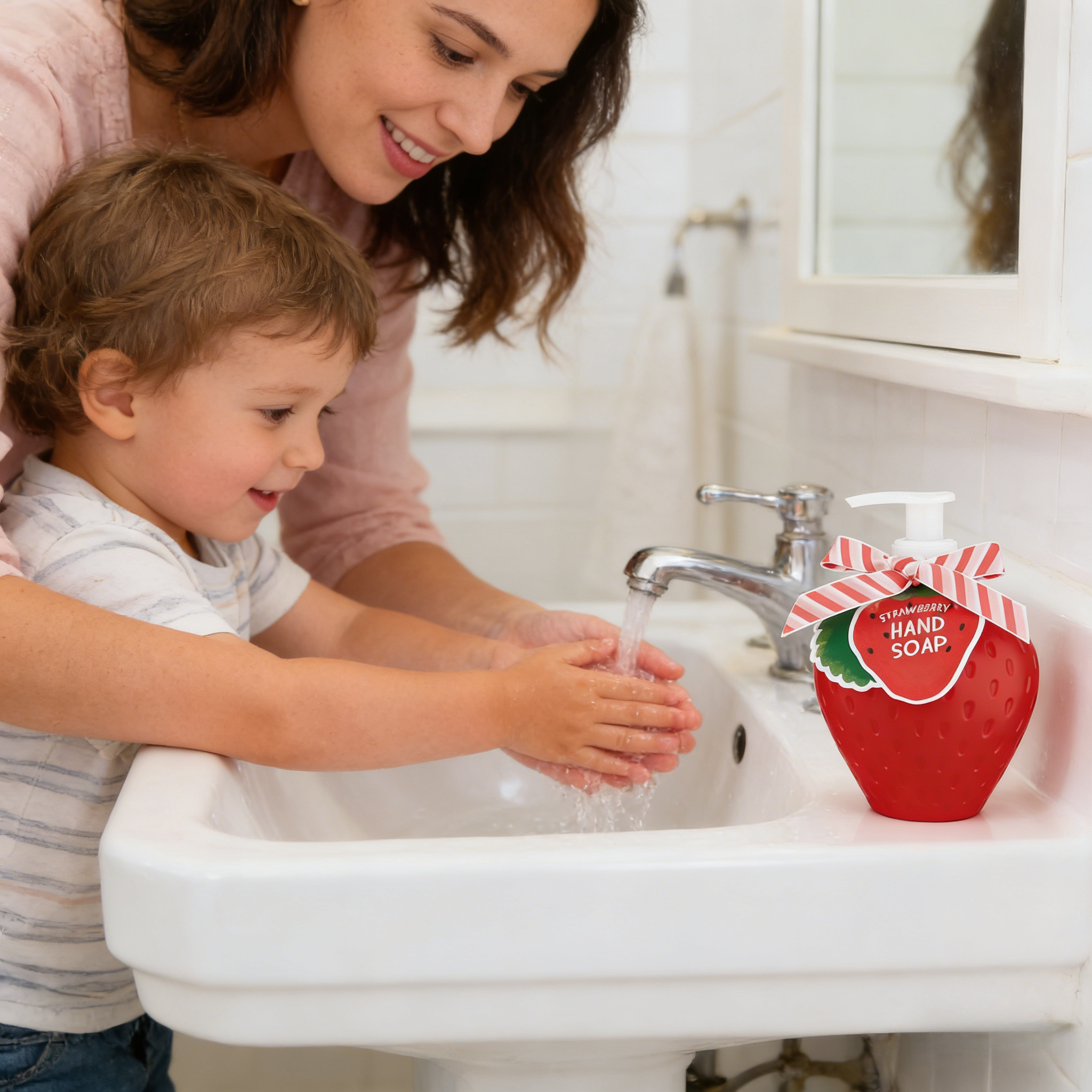 Private Label Fruit Fresh Strawberry Kids Cute Hand Soap Moisturizing Refilling Hand Soap In Gel Form Hand And Hand Cleanser