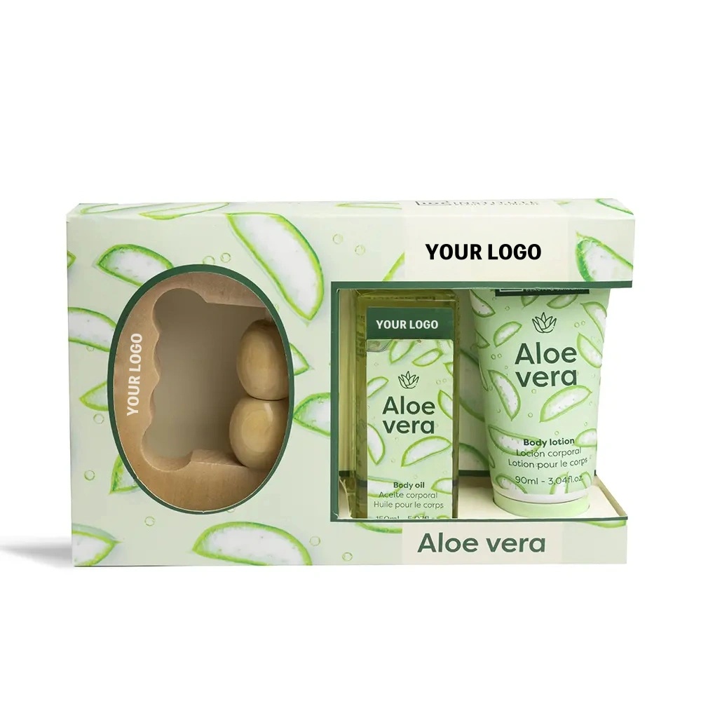 Oem International Style Natural Scent Herbal Spa Experience At Home With Aloe Vera Massage Kit Body Oil Lotion Gift Box Relaxing