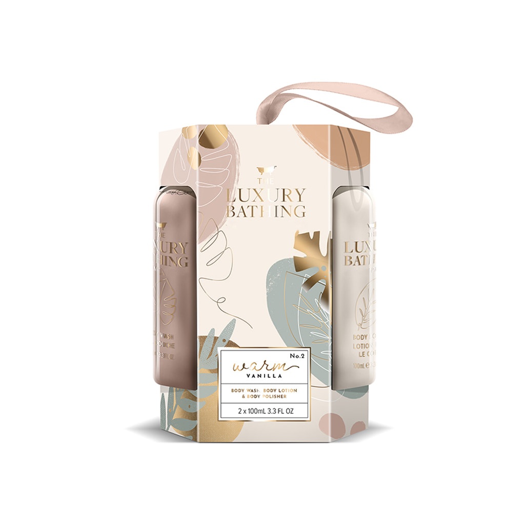 Private Label Luxury Bathing Gift Set,Body Wash And Body Lotion With Polisher -warm Vanilla & Sweet Almond