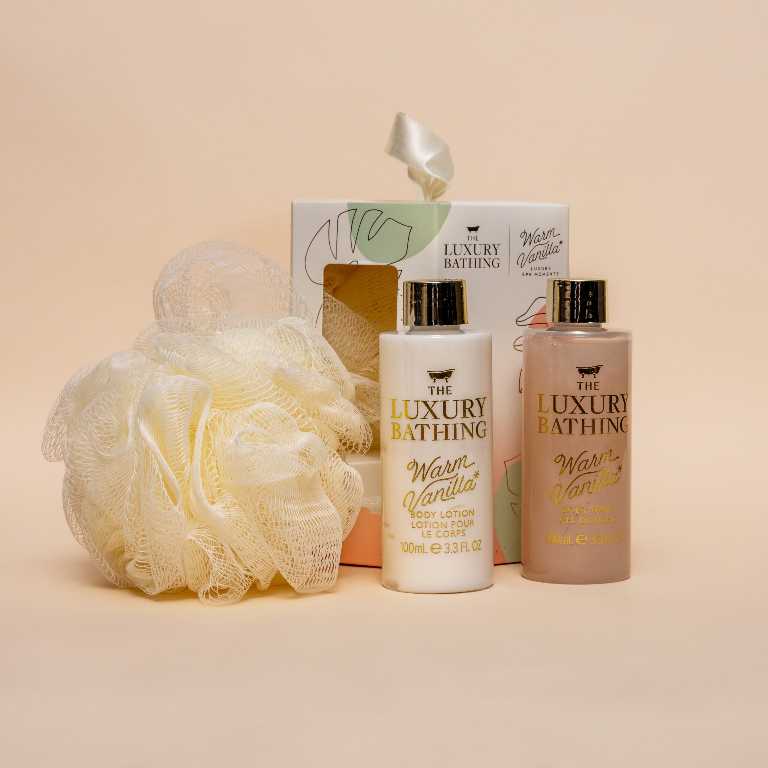 Private Label Luxury Bathing Gift Set,Body Wash And Body Lotion With Polisher -warm Vanilla & Sweet Almond
