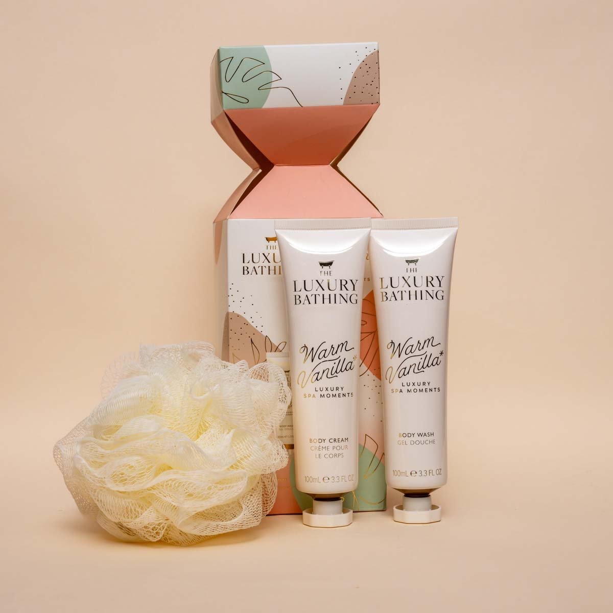 Private Label Luxury Organic Herbal Bathing Cracker Set Mini Body Duo European Style Body Wash Lotion Polisher-warm Vanilla