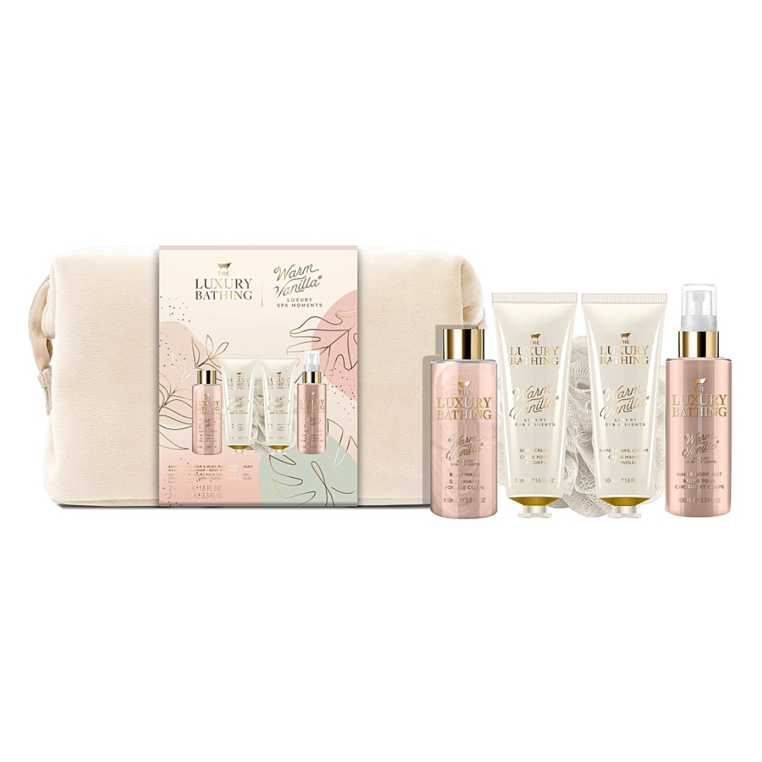 Private Label Luxury Organic Herbal Bathing Gift Set Moisturizing Body Wash & Lotion Body Mist Warm Vanilla Sweet Almond Scent