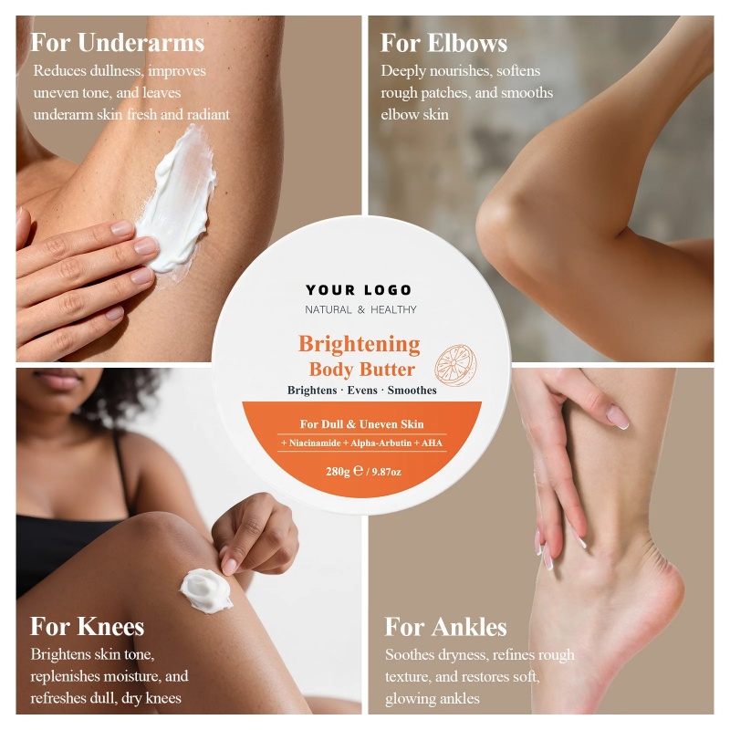 Oem Private Label Organic Shea Butter Cream Vegan Body Lotion For Brigthening,Evening,Soothing Body Niacinamidel Enriched