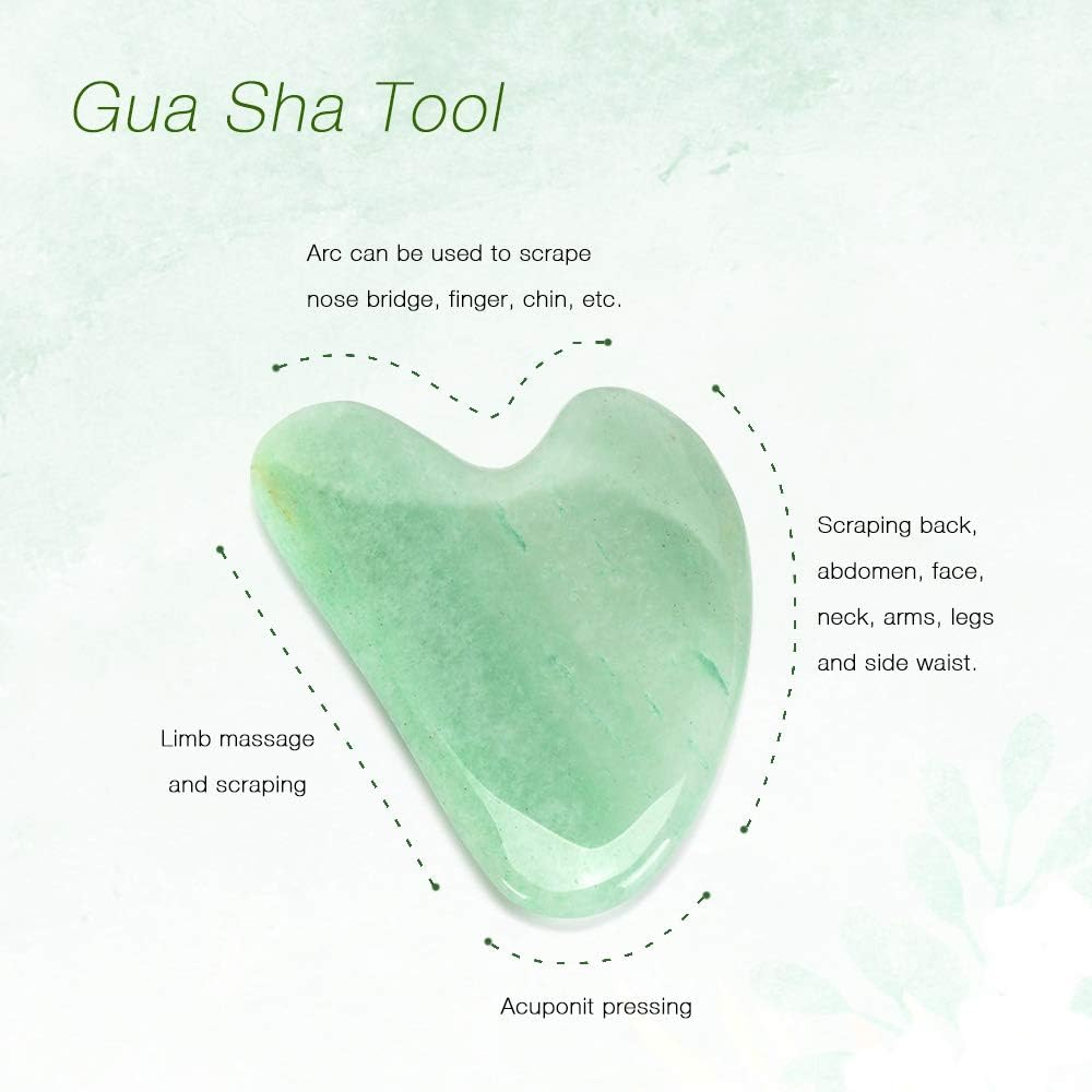 Oem Private Label Facial Massager Beauty Set Whitening Vitamin C Hyaluronic Acid Liquid Serum Jade Roller Gua Sha Tool