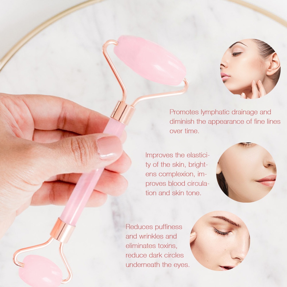 Oem Private Label Whitening Facial Massager Beauty Set With Vitamin C & Hyaluronic Acid Liquid Serum Jade Roller & Gua Sha Tool