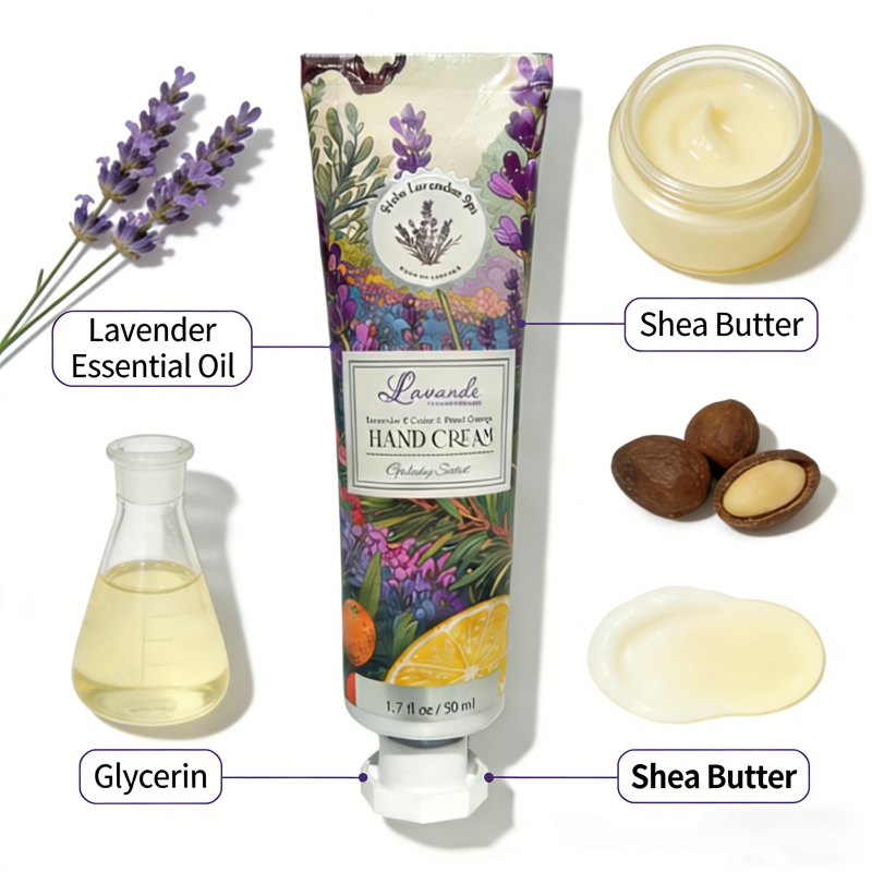 Premium Moisturizing Skin Care Cream For Daily Hydration 50ml Lavender Hand Cream